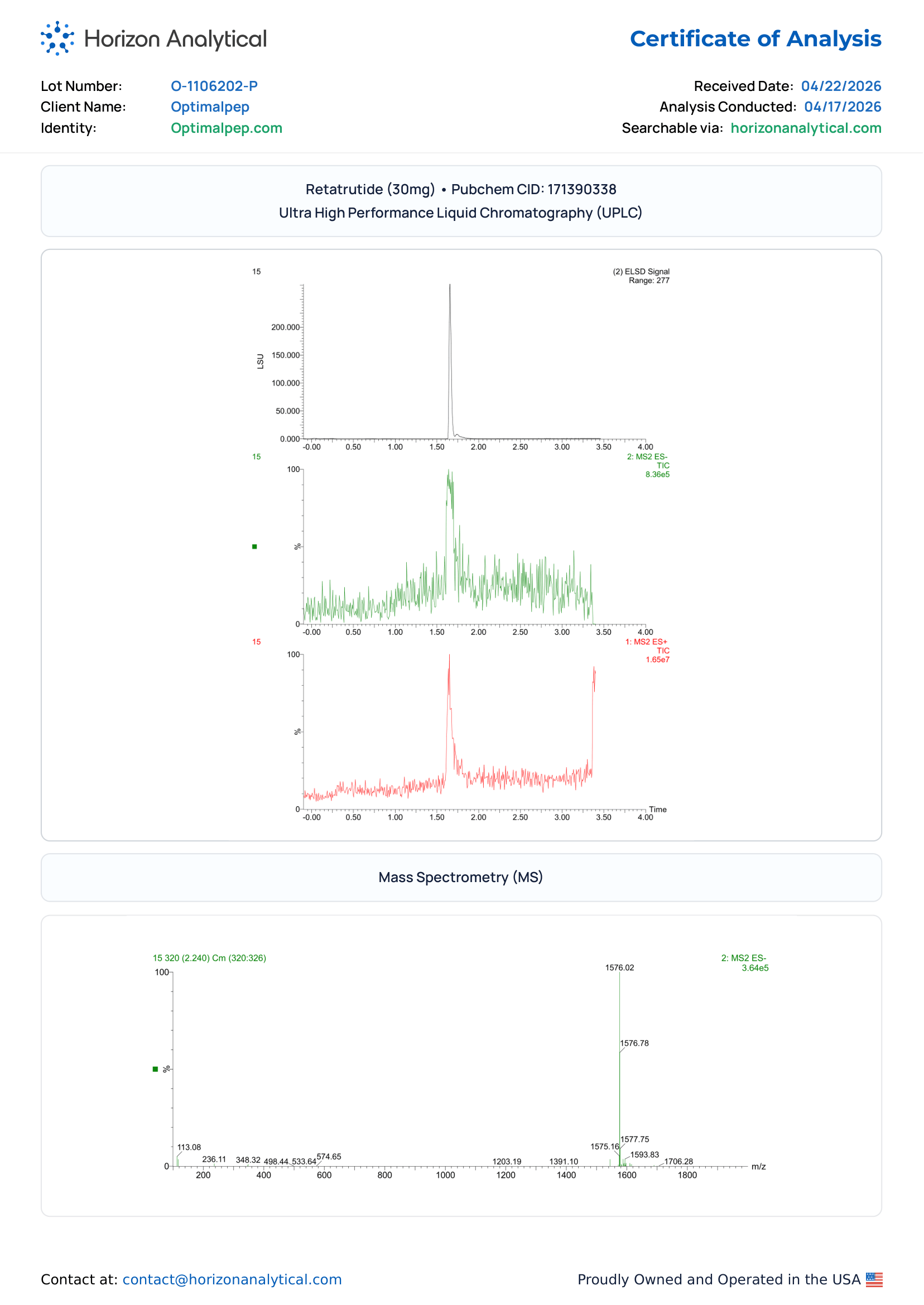 GLP-3 (RT) Purity COA Page 2