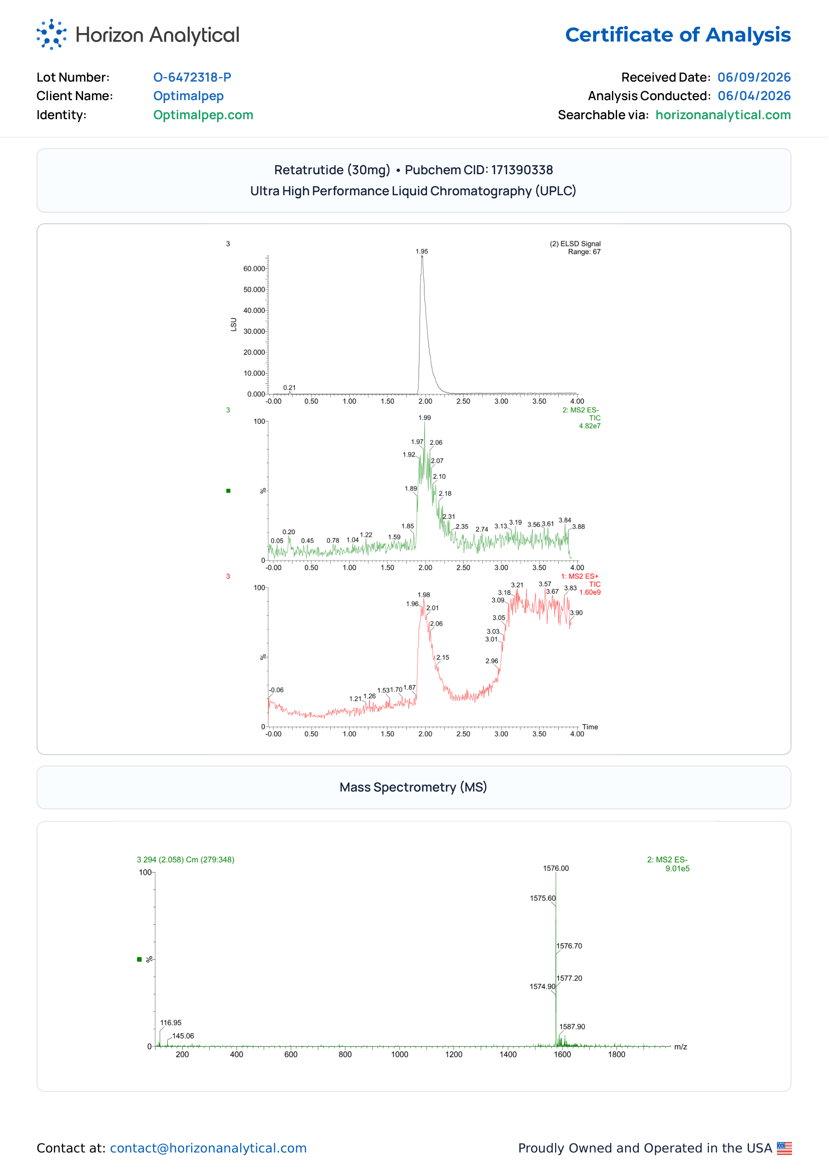 GLP-3 (RT) Purity COA Page 2