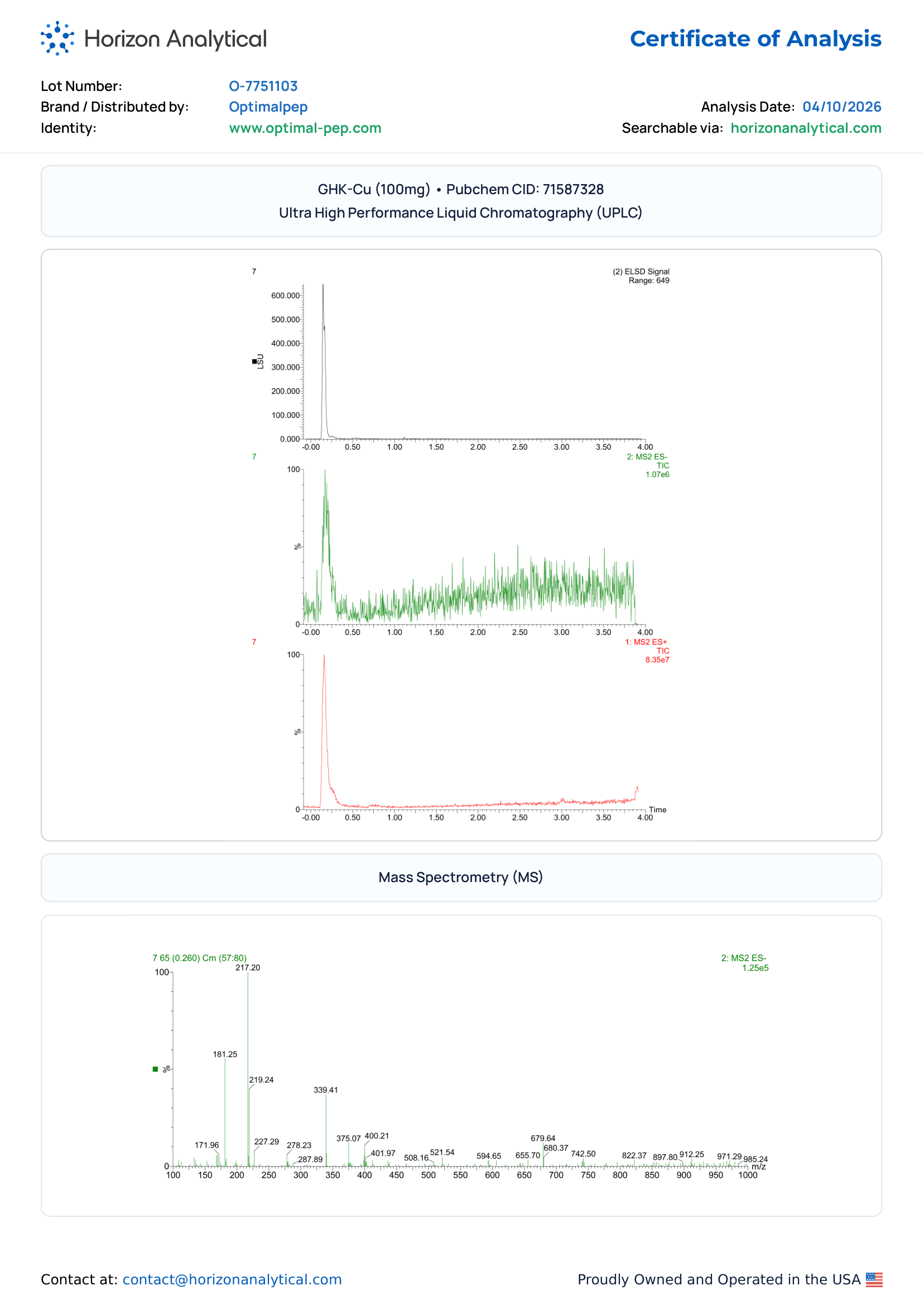 GHK-Cu Purity COA Page 2
