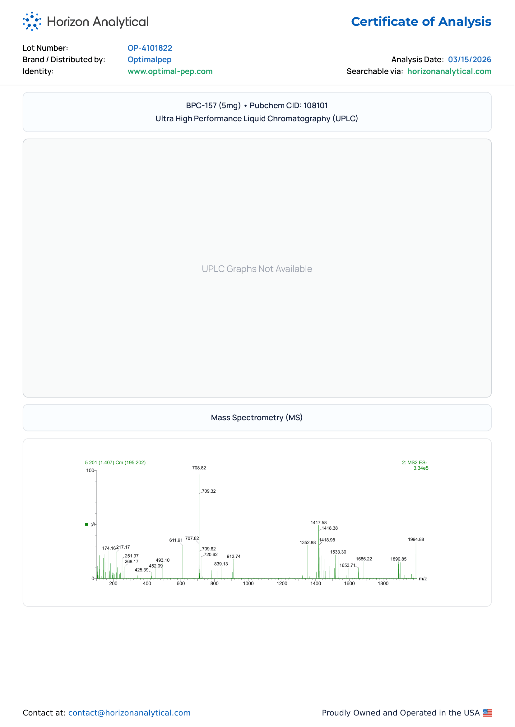 BPC-157 TB-500 Purity COA Page 2